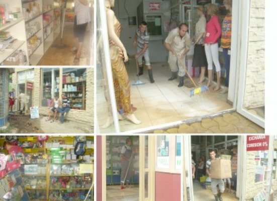 Inundaţie cu apă fiartă în Galeriile Brotăcei: marfa şi dalele din zonă s-au dus pe 